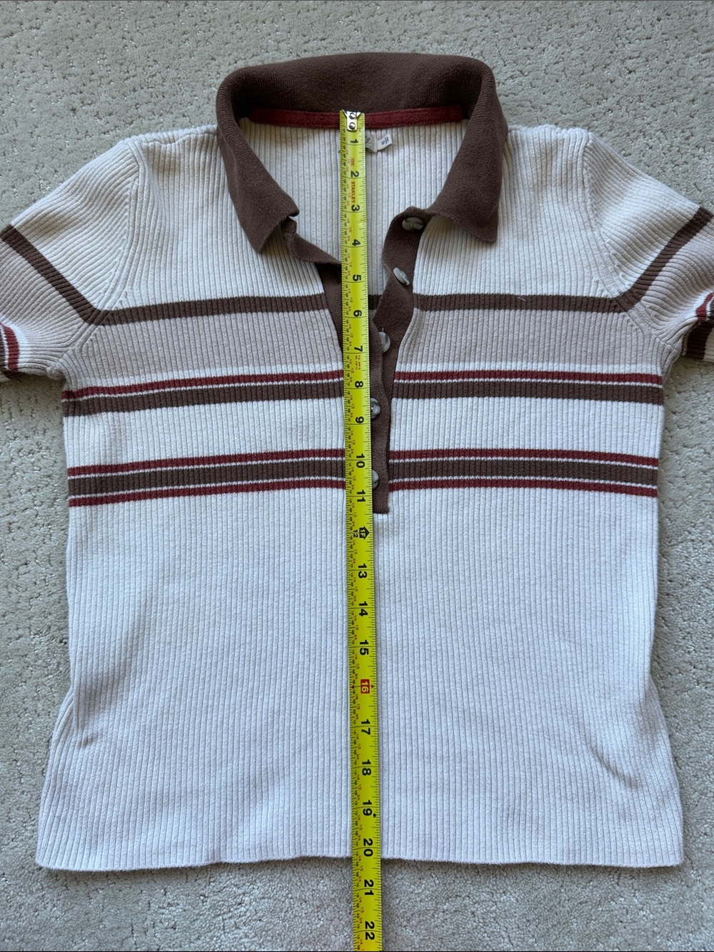 Faherty Cotton Cashmere Rib Knit Collared Henley Sweater - Picture 5 of 6